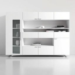 A modern Italian minimalist cabinet, featuring a sleek design and measuring two meters in width