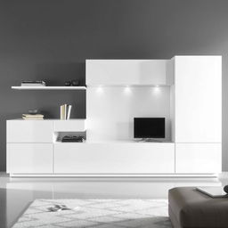 A modern Italian minimalist cabinet designed specifically for a living room, measuring two meters in width