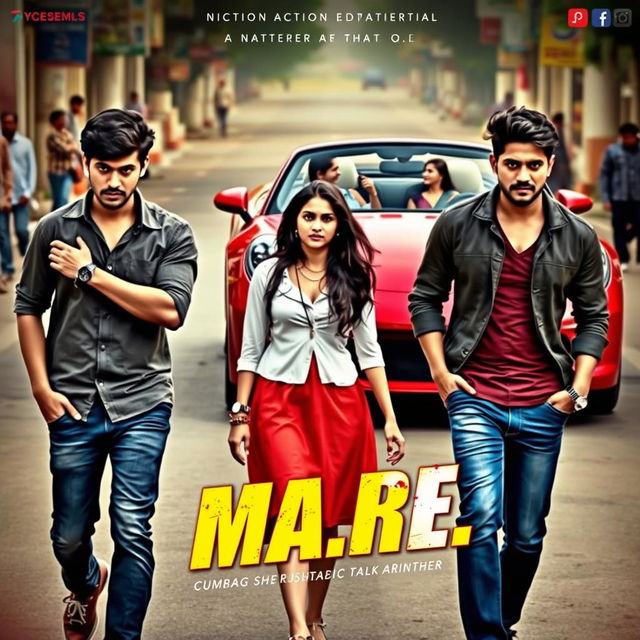 A cinematic action romantic film poster titled 'MA