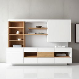 A modern Italian minimalist cabinet designed for a living room, measuring two meters in width