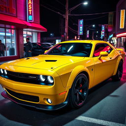 A stunning Dodge Challenger styled as a one-piece, showcasing its sleek design while incorporating an artistic twist that makes it look almost like a single sculptural entity