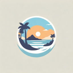 A striking beach resort logo that includes the phrase 'Torress Resort', surrounded by tropical scenery and sunshine