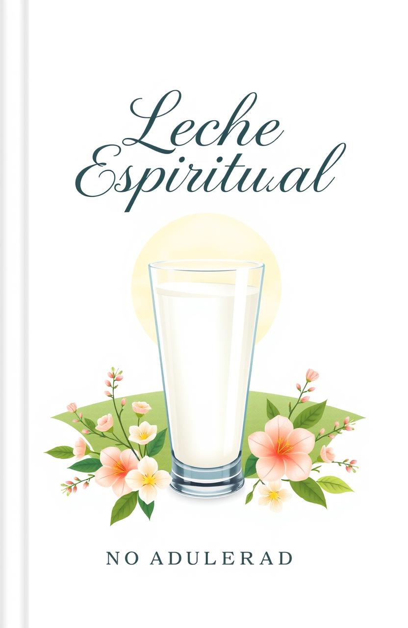 Create a book cover for a Christian preaching book titled "Leche Espiritual No Adulterada"