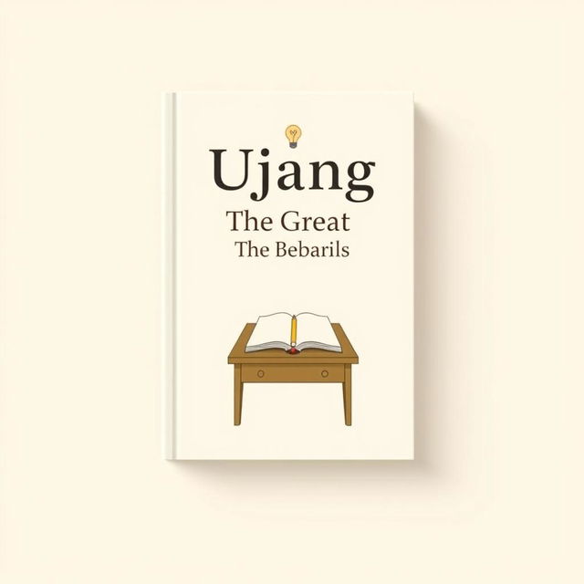 A simple and elegant book cover design for a fictional book titled 'Ujang The Great Teacher'