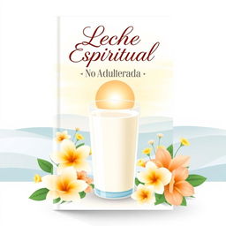 Design a book cover for a Christian preaching book titled "Leche Espiritual No Adulterada"