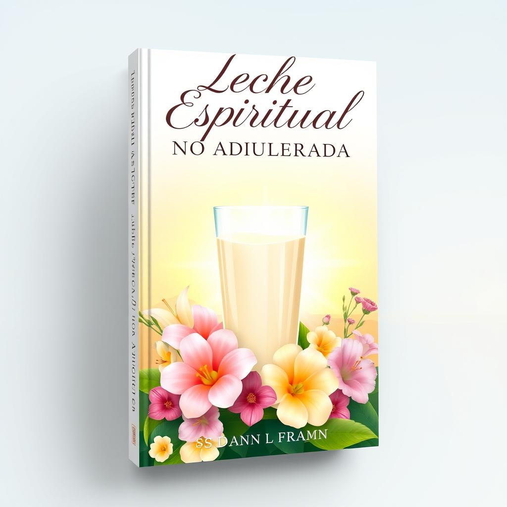 Design a book cover for a Christian preaching book titled "Leche Espiritual No Adulterada"