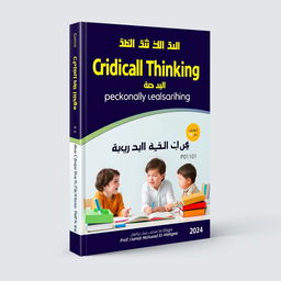 A creative book cover design for a book titled 'محاضرات في التفكير الناقد Critical Thinking' (Critical Thinking Lectures) featured prominently at the top