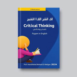 A creative book cover design for a book titled 'محاضرات في التفكير الناقد Critical Thinking' (Critical Thinking Lectures) featured prominently at the top