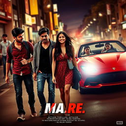 A captivating movie poster for an action thriller romantic film titled 'MA