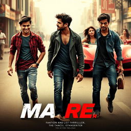 A captivating movie poster for an action thriller romantic film titled 'MA