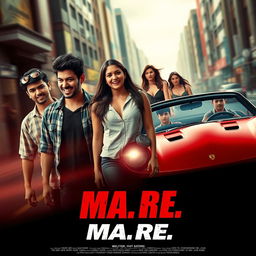 An intense movie poster for an action thriller romantic film titled 'MA