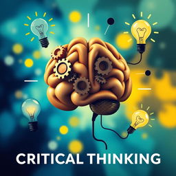 An eye-catching image suitable for a book cover about critical thinking, designed without any text