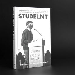 A striking book cover featuring a black and white background that creates a strong visual impact