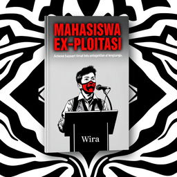 An impactful book cover for the title "Mahasiswa Ex-Ploitasi" by author Wira