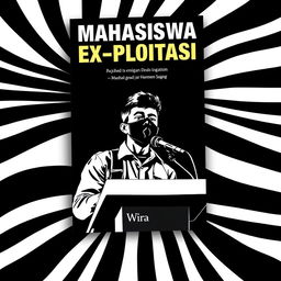 An impactful book cover for the title "Mahasiswa Ex-Ploitasi" by author Wira