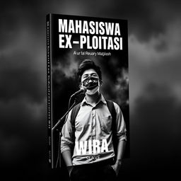 A striking book cover for the title 'Mahasiswa Ex-Ploitasi' by author Wira