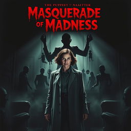 A chilling movie poster for 'Masquerade of Madness', featuring Dr