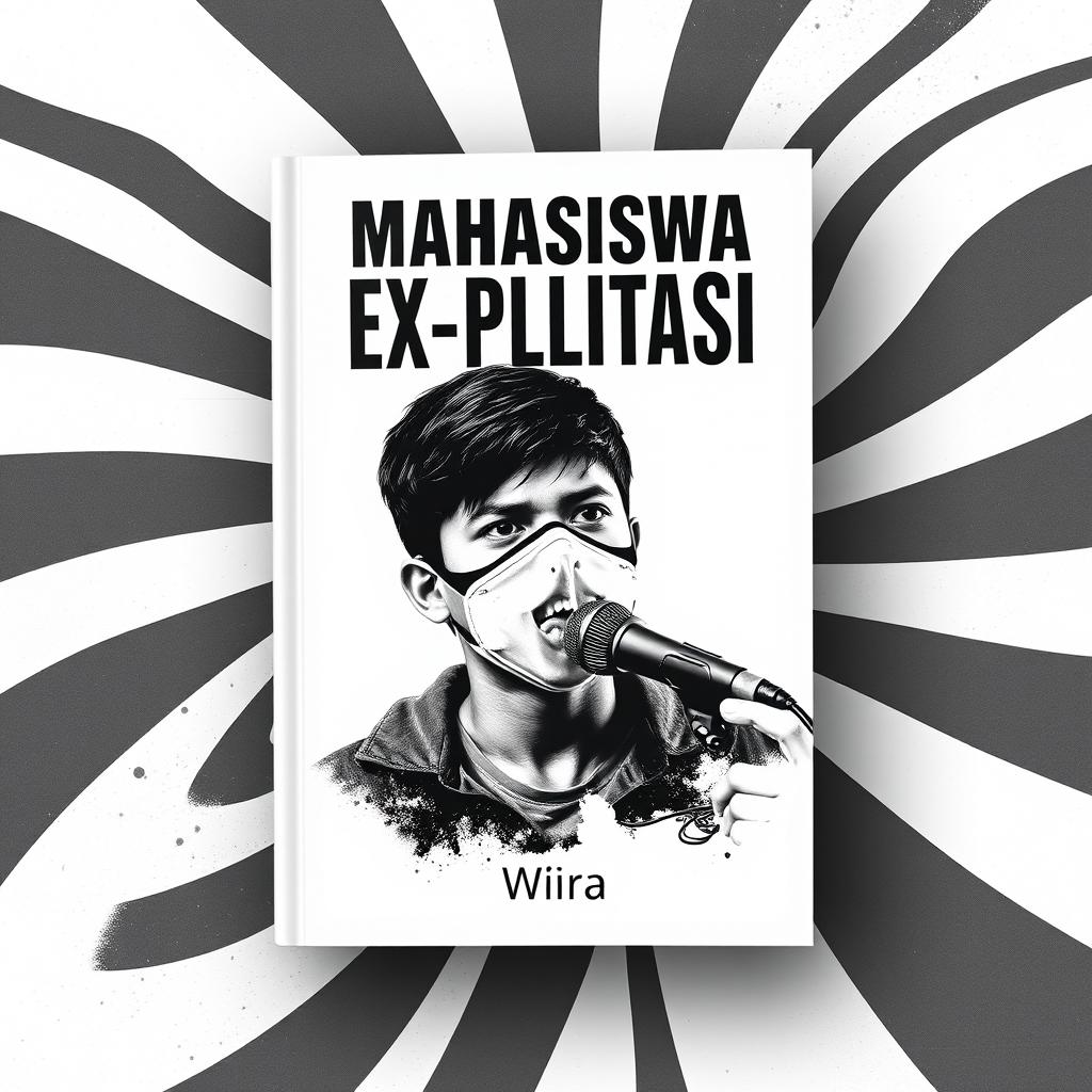 A visually captivating book cover for 'Mahasiswa Ex-Ploitasi' authored by Wira