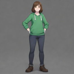 A full body artwork of the character Chara from Undertale, depicted as a mature, grown up version of their usual appearance.