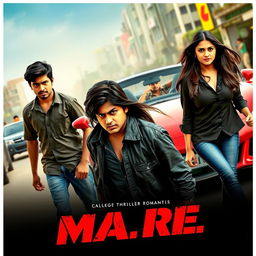 A dynamic, cinematic action thriller romantic film poster titled 'MA