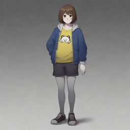 A full body artwork of the character Chara from Undertale, depicted as a mature, grown up version of their usual appearance.