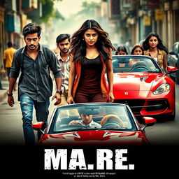 An intense, cinematic action thriller romantic film poster titled 'MA