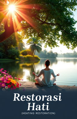 A serene and peaceful scene representing 'Restorasi Hati' (Heart Restoration)