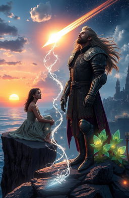 A captivating scene depicting the connection between two characters from a fictional novel