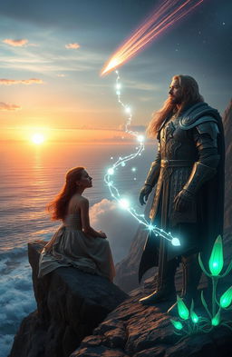 A captivating scene depicting the connection between two characters from a fictional novel