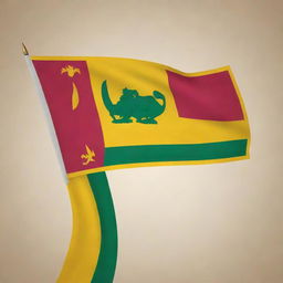 Create an image for a Facebook post celebrating Sri Lanka's 76th Independence Day. Feature the Sri Lankan Flag prominently and evoke a sense of joy and national pride.