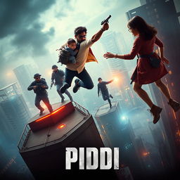 A cinematic action suspense thriller sci-fi film poster titled 'PIDDI'