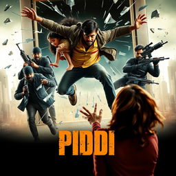 A cinematic action suspense thriller sci-fi film poster titled 'PIDDI'