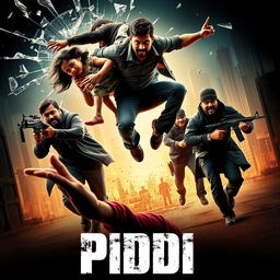 A cinematic action suspense thriller sci-fi film poster titled 'PIDDI'