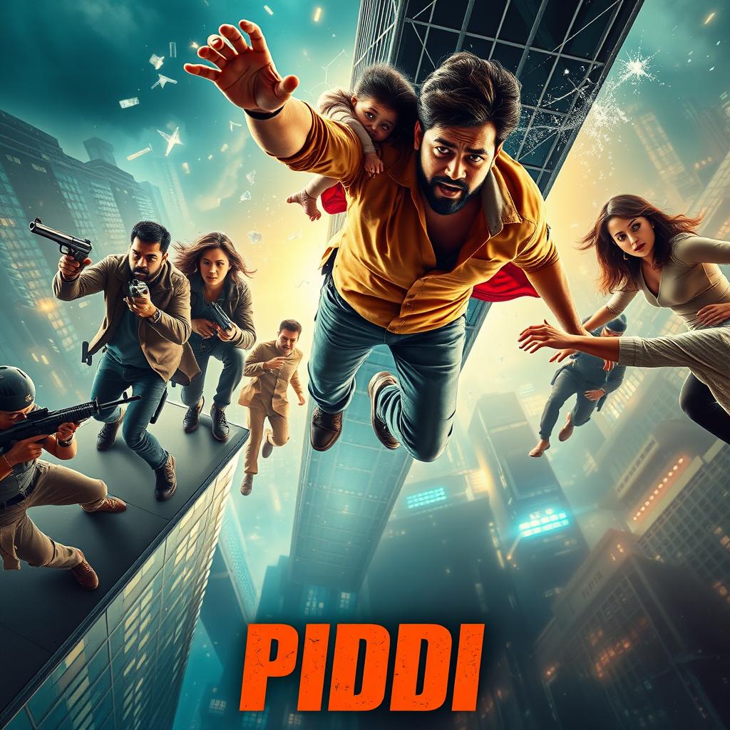 A cinematic action suspense thriller sci-fi film poster titled 'PIDDI'