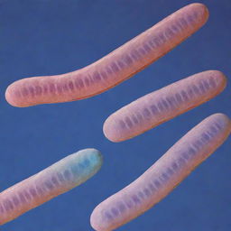 A macro view of several chromosomes, showing the detailed structure of centromeres. Each chromosome is distinctively colored and clearly identifiable, highlighted against a contrasting background.