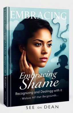 A visually engaging book cover design for a self-help book titled "Embracing Shame: Recognizing and Dealing with It"