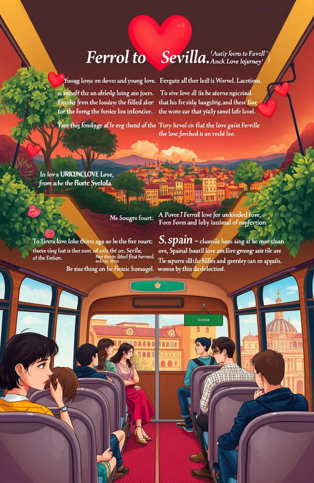 A romantic novel featuring multiple love stories unfolding on a bus journey from Ferrol to Sevilla