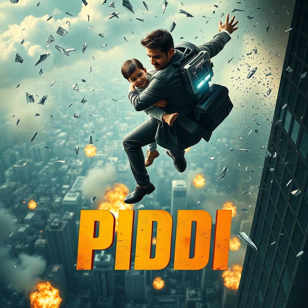 A breathtaking cinematic action suspense thriller film poster for 'PIDDI'