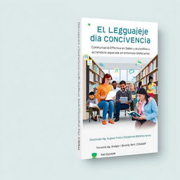 A captivating book cover for 'El Lenguaje de la Convivencia: Comunicación Efectiva y Accesibilidad en Entornos Bibliotecarios'