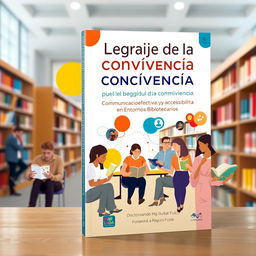 A captivating book cover for 'El Lenguaje de la Convivencia: Comunicación Efectiva y Accesibilidad en Entornos Bibliotecarios'