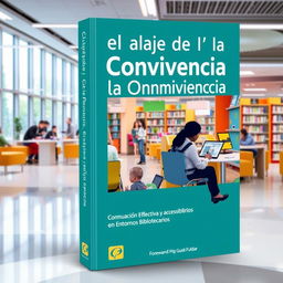 A dynamic book cover design for 'El Lenguaje de la Convivencia: Comunicación Efectiva y Accesibilidad en Entornos Bibliotecarios'