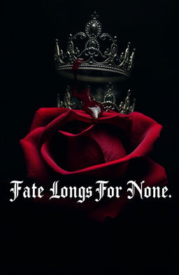 A striking image of a black and red rose adorned with a regal tiara perched atop