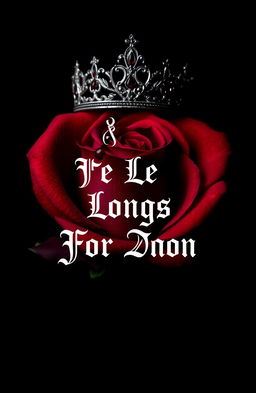 A striking image of a black and red rose adorned with a regal tiara perched atop