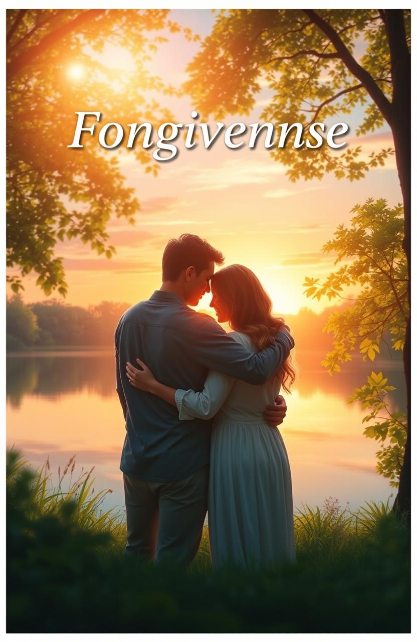 A serene and peaceful depiction of forgiveness, showcasing a beautiful, tranquil landscape