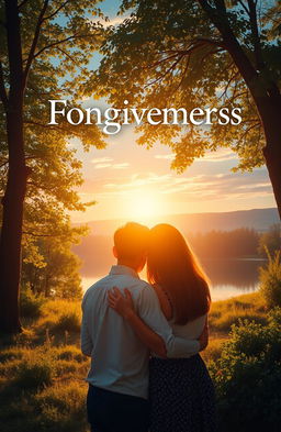 A serene and peaceful depiction of forgiveness, showcasing a beautiful, tranquil landscape