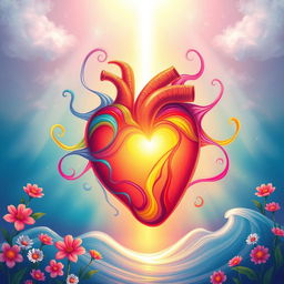 A beautiful and vibrant illustration representing the transformation of a heart by divine intervention