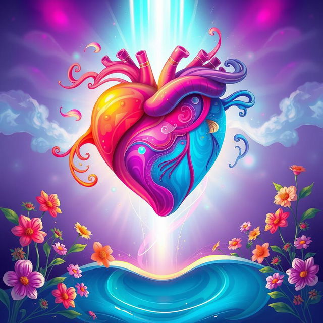 A beautiful and vibrant illustration representing the transformation of a heart by divine intervention