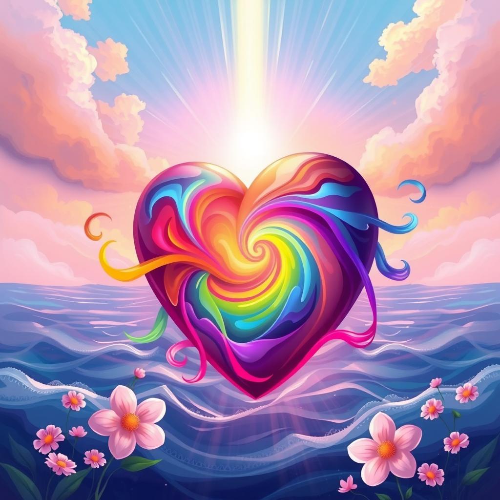 A beautiful and vibrant illustration representing the transformation of a heart by divine intervention