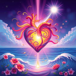 A beautiful and vibrant illustration representing the transformation of a heart by divine intervention