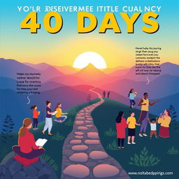 A motivational and inspiring scene depicting a transformative journey over 40 days